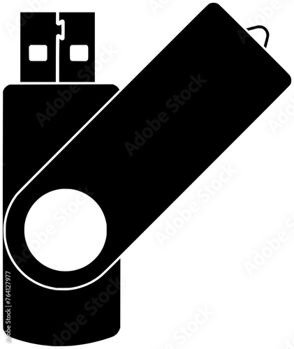 drive illustration disk silhouette flash logo memory icon usb outline digital storage computer data device electronic technology hardware portable shape plug stick equipment for vector graphic