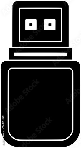 drive illustration disk silhouette flash logo memory icon usb outline digital storage computer data device electronic technology hardware portable shape plug stick equipment for vector graphic