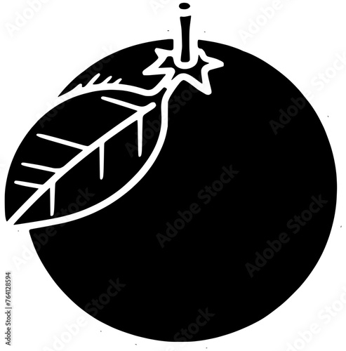 orange illustration fruit silhouette leaf logo tree icon tangerine outline citrus food ripe organic green tropical juicy branch nature shape vitamin healthy juice for vector graphic background