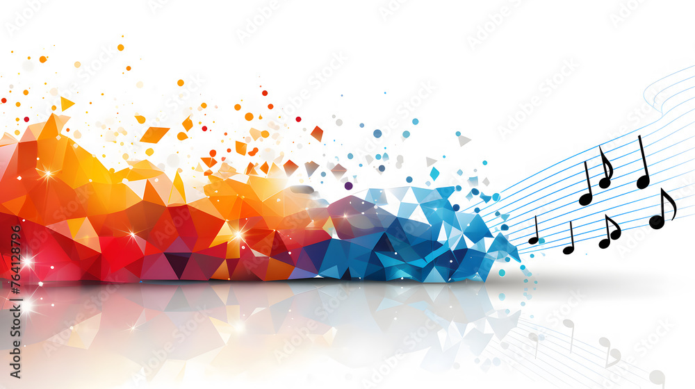 Naklejka premium A colorful music art background with vibrant contrasting colors