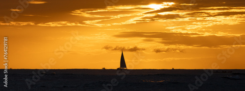Sailboats during a hawaiian sunset