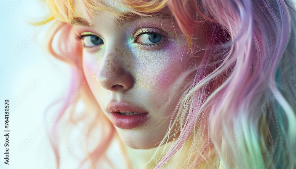 Fototapeta premium Woman with Colorful Hair