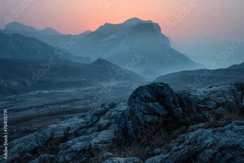 Overlooking the mountains, Danxia landform photo