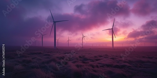 Sunset Power - Wind Turbine Scenery