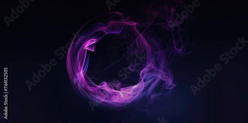 Mystical purple smoke swirling on a dark backdrop, an abstract representation of mystery and elegance in the form of vapor - AI generated