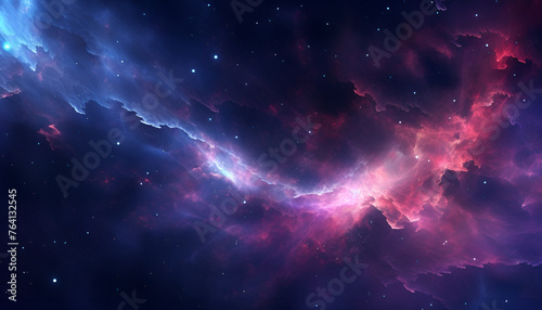 Galaxy and constellation in deep space. Stars and far galaxies Space background. photo