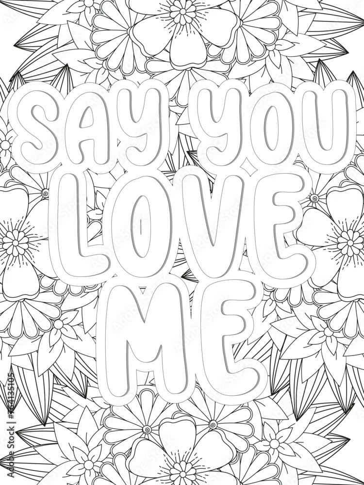 Kindness Quotes Flower Coloring Page Beautiful black and white illustration for adult coloring book Kindness Quotes Flower Coloring Page Beautiful black and white illustration for adult coloring book