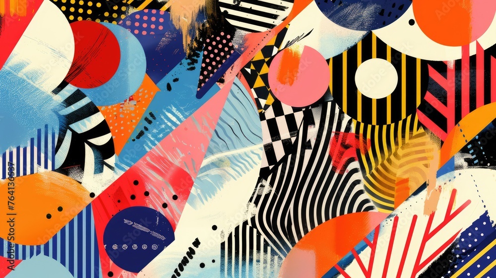 Abstract aesthetic vibrant colourful hand drawn background in naive art style with shapes, brush strokes, dots, lines. Textured boho wallpaper, art print, poster, creative banner Abstract aesthetic vibrant colourful hand drawn background in naive art style with shapes, brush strokes, dots, lines. Textured boho wallpaper, art print, poster, creative banner