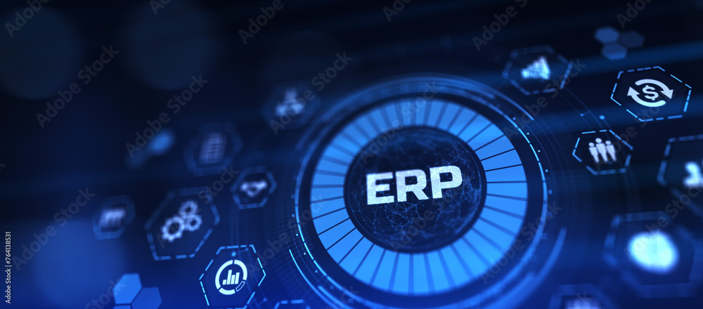 ERP Enterprise resources planning business finance technology concept. ERP Enterprise resources planning business finance technology concept.