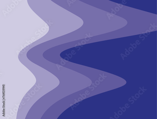 abstract curved plane composition with gradient tones of blue and purple and a blue background color for visual design needs