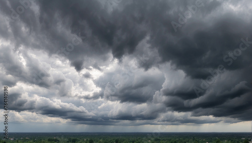 Panorama view of overcast sky Dramatic gray sky photo