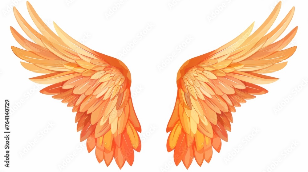 Obraz premium Cute pair of angel wings over plain background