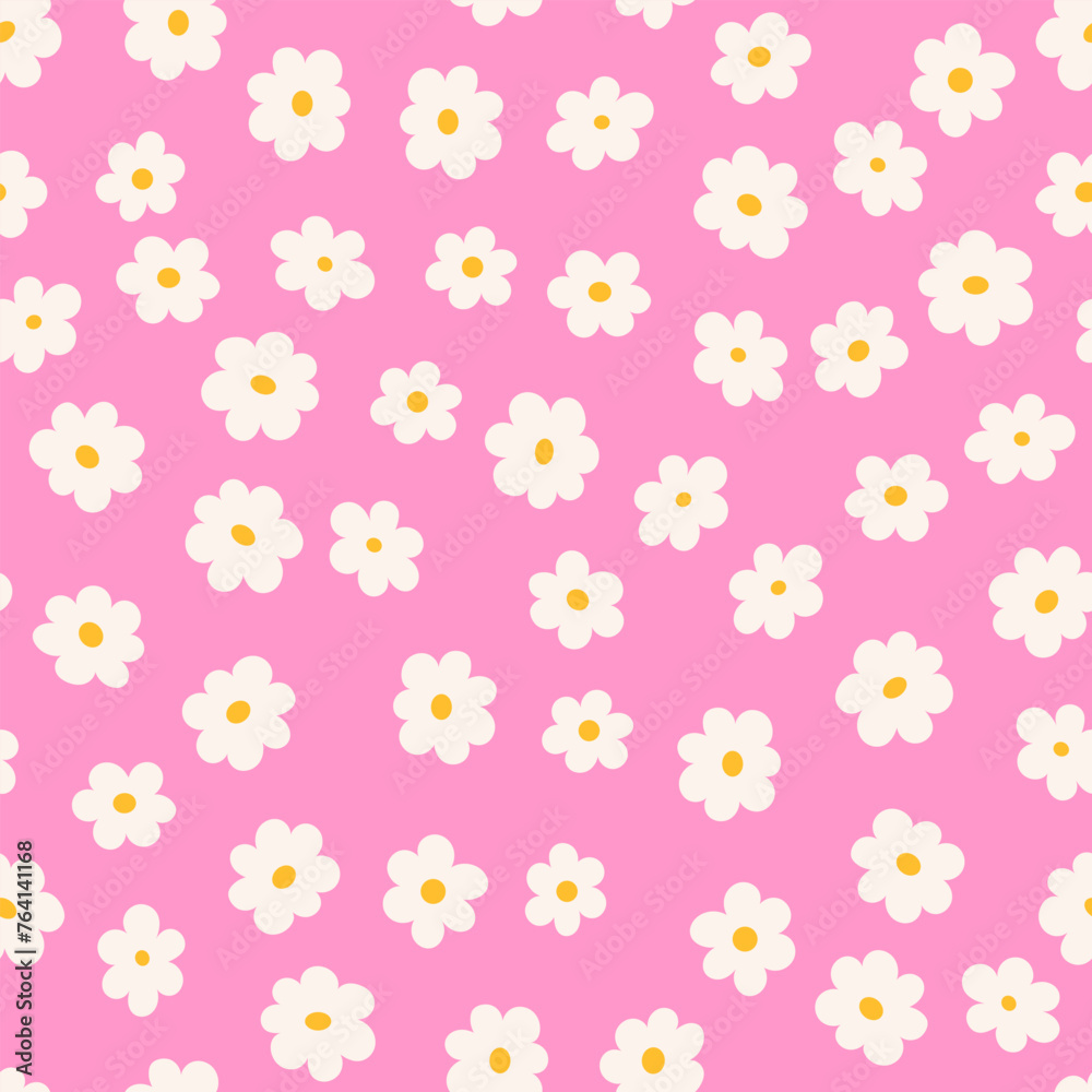 Seamless pattern with cute small flowers. Floral vector background