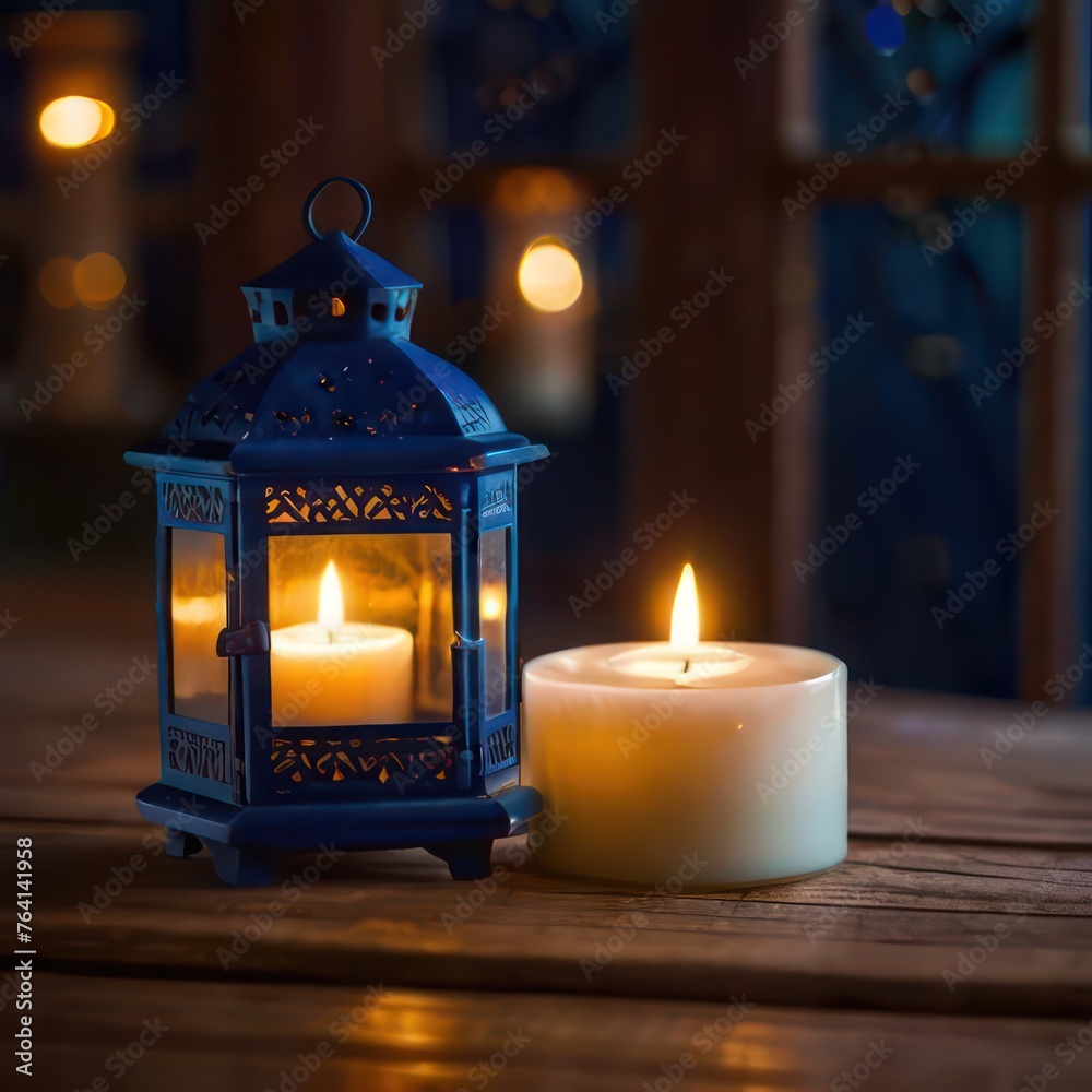 A lantern with a Ramadan theme for social media post design