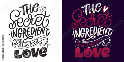 Cute hand drawn doodle lettering postcard, lettering quote. 100% vector image