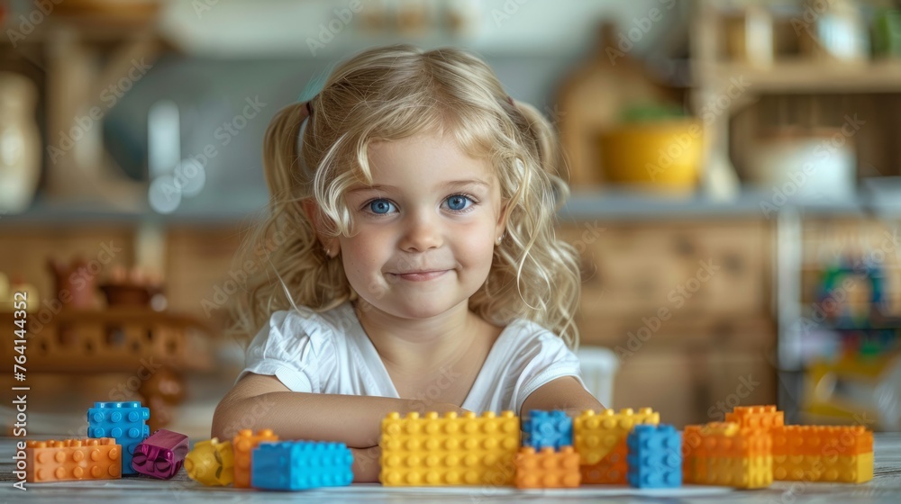 Children are happily playing with blocks, enhancing their intelligence and brain development. Children are happily playing with blocks, enhancing their intelligence and brain development.