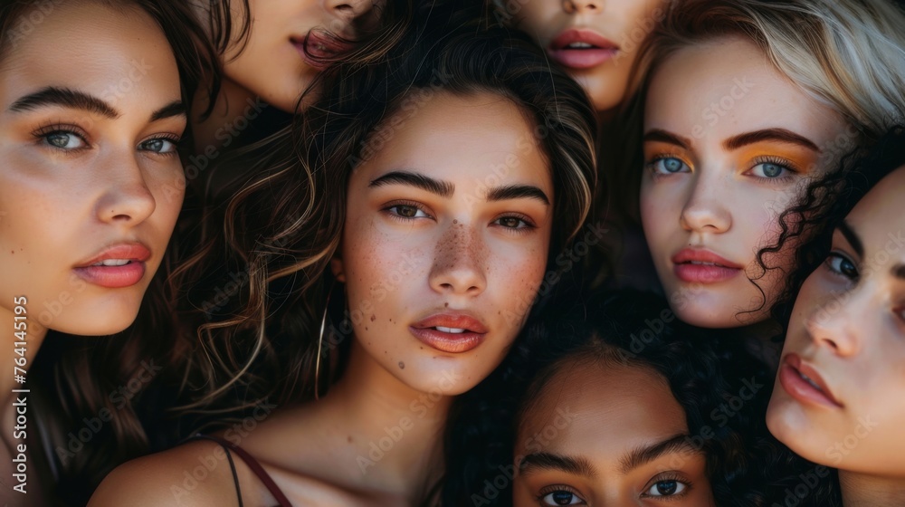 Multiethnic and multiracial group of women, the concept of equality and women's rights Multiethnic and multiracial group of women, the concept of equality and women's rights