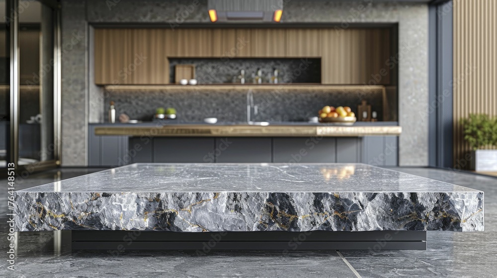 Enhance your product showcase with a stunning Polished Granite Podium set against a backdrop of a luxurious Gourmet Kitchen. Enhance your product showcase with a stunning Polished Granite Podium set against a backdrop of a luxurious Gourmet Kitchen.