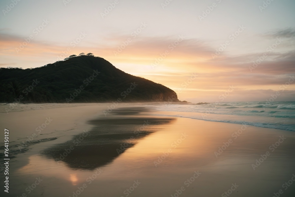 landscape in a beach sunset