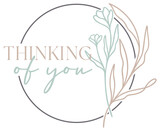 Thinking Of You Design | Floral Line Art Circle Frame | Wildflower Sympathy Graphic