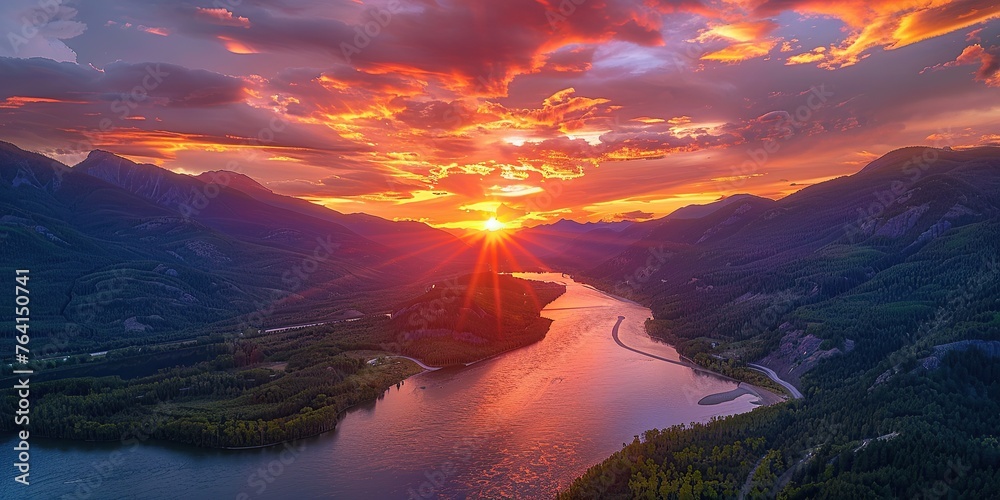 Sunset Serenade Over River Bend