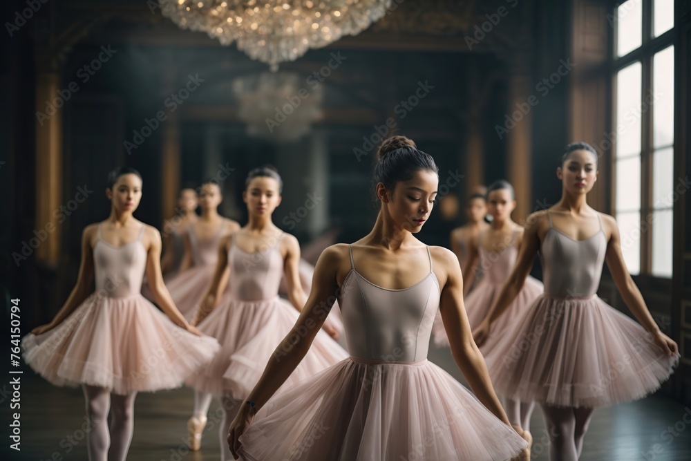 Fotografie beautiful young ballet dancers performing choreograph