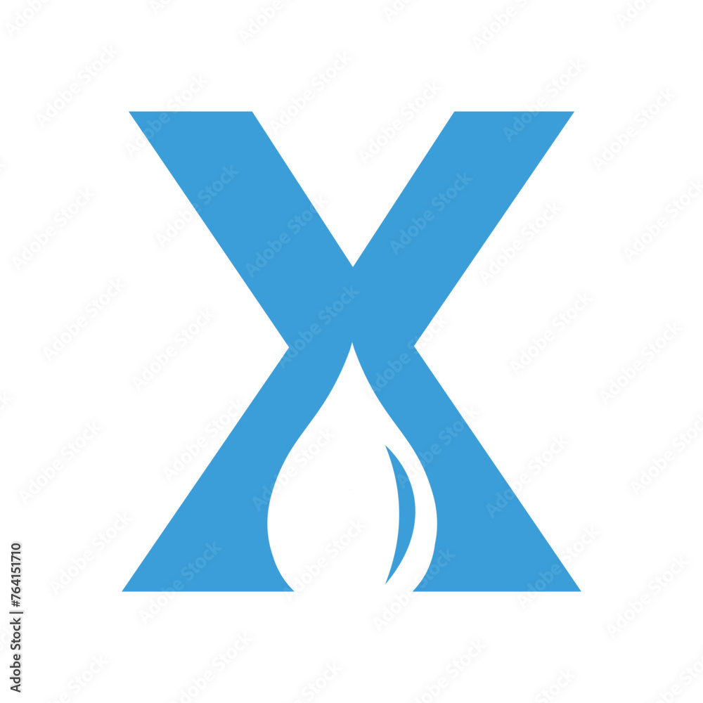 Water Logo combine with letter X vector template Water Logo combine with letter X vector template