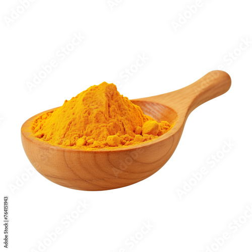 turmeric powder isolated on transparent or white background, png