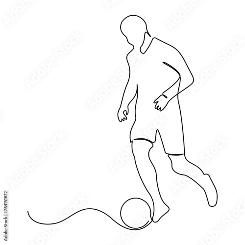 Football Continuous one line drawing illustration art vector design