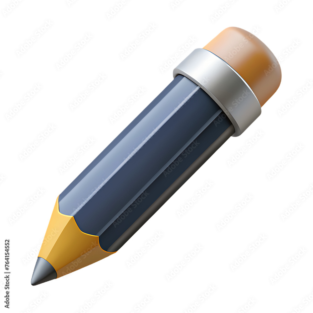 Short yellow pencil, realistic pencil isolated cartoon with rubber eraser. Short yellow pencil, realistic pencil isolated cartoon with rubber eraser.