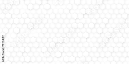 Abstract white hexagon pattern design. Abstract background from hexagons 3d illustration surface of hexagonal tiles. Vector 