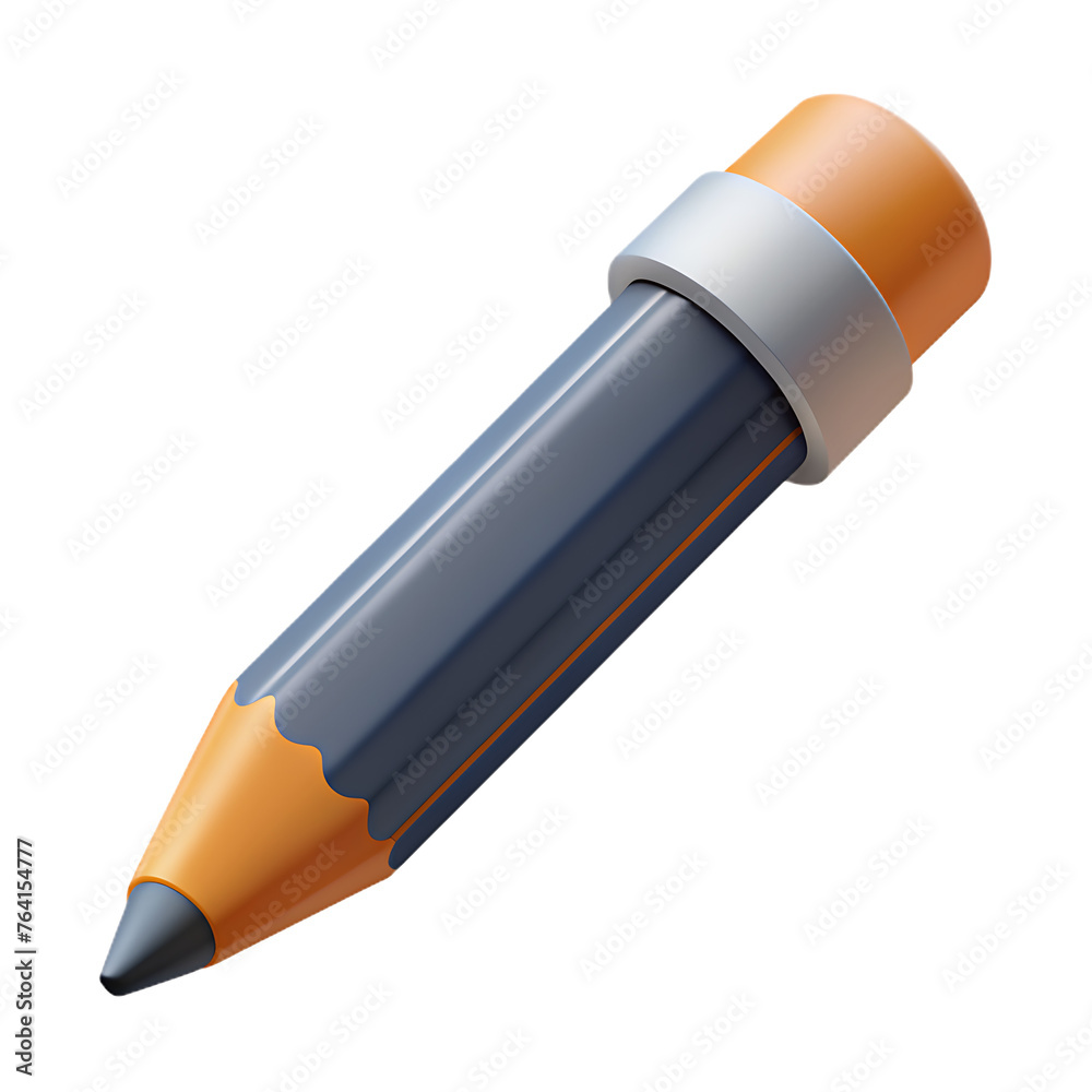Short yellow pencil, realistic pencil isolated cartoon with rubber eraser. Short yellow pencil, realistic pencil isolated cartoon with rubber eraser.