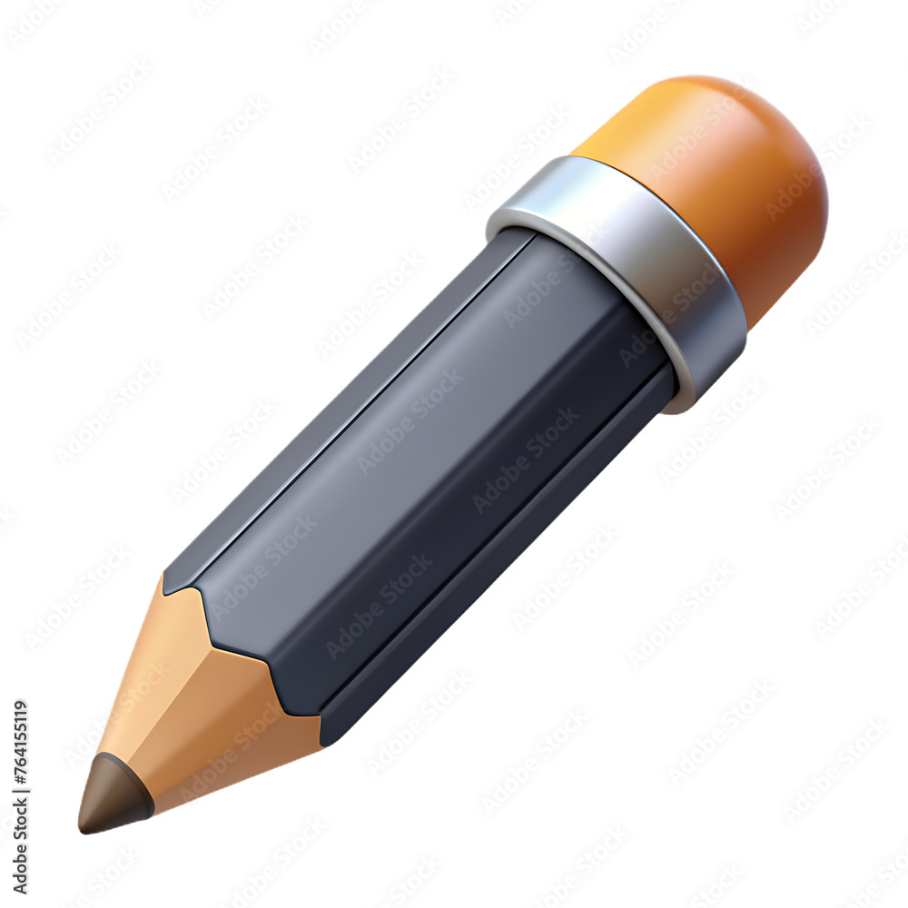 Short yellow pencil, realistic pencil isolated cartoon with rubber eraser. Short yellow pencil, realistic pencil isolated cartoon with rubber eraser.
