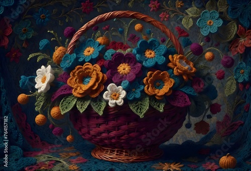 Colorful and Artistic Representation of Flower Baskets Showcasing Beauty and Diversity  Generative AI