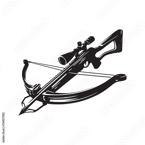 Dynamic Crossbow Silhouette Compilation - Capturing the Power and Precision of Crossbows in Every Vector - Crossbow Illustration 