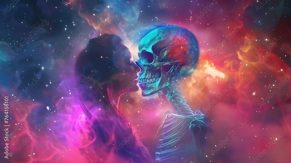 Dreams describe a journey into outer space with neon shades and star trails, breathing in astral mysteries and mysterious images. Dreams describe a journey into outer space with neon shades and star trails, breathing in astral mysteries and mysterious images.