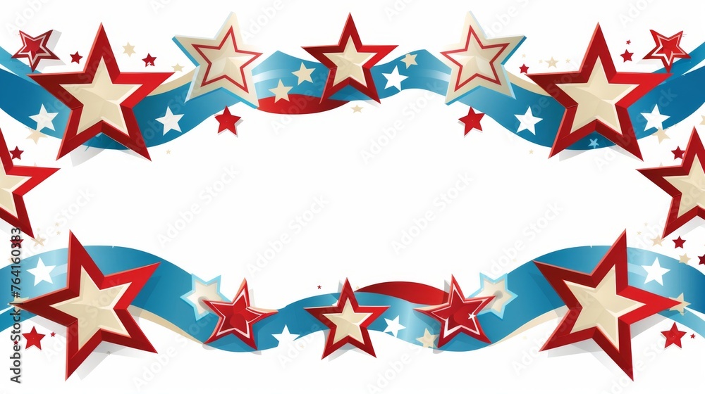 Star-spangled ribbons undulate across the frame, framing the American ...