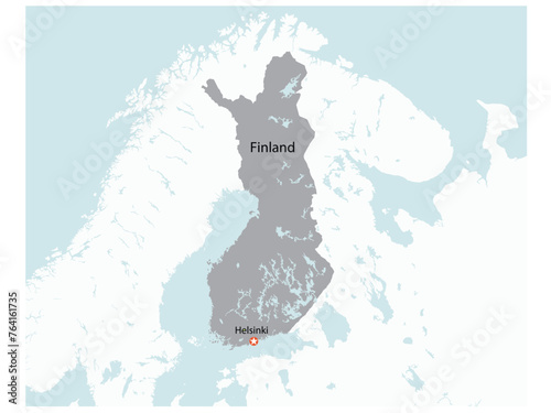 Outline of the map of Finland with regions