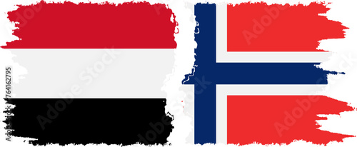 Free Download Norway and Yemen grunge flags connection vector - GFXLoad