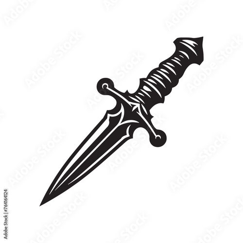 Awe-Inspiring Dagger Set of Silhouette - Depicting the Artistry and Intrigue of Deadly Blades with Illustration - Minimallest Vector
 photo