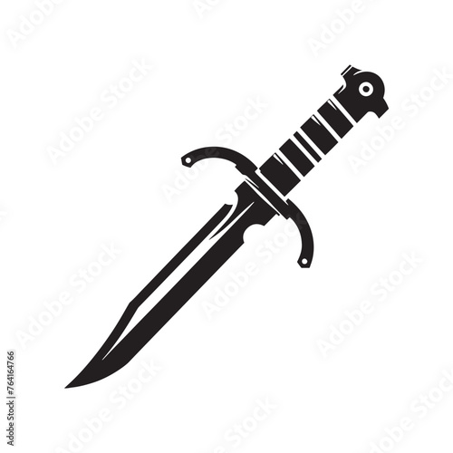 Enigmatic Falchion Weaponry - Crafting Shadows of Mystical Power with Falchion Illustration - Minimallest Falchion Vector 