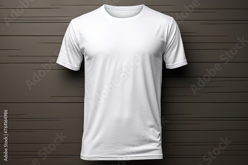 Plain black t-shirt mockup for front and back view on wooden background