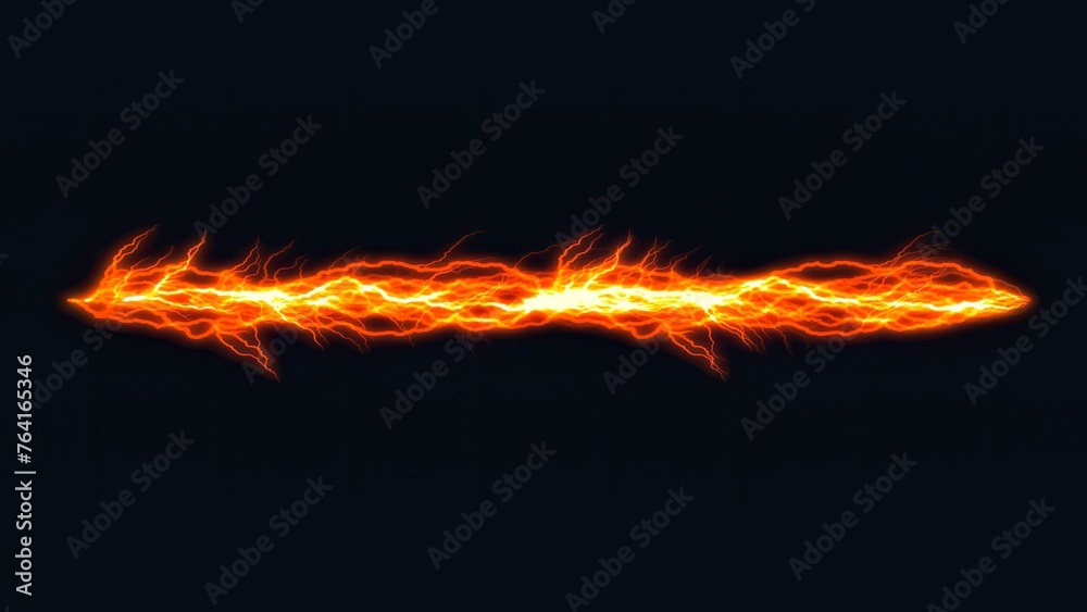 Beautiful illustration of ted lightning energy on plain black background Beautiful illustration of ted lightning energy on plain black background