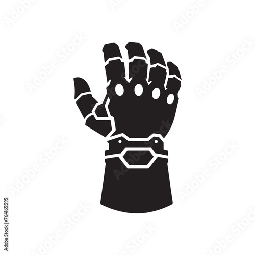 Awe-Inspiring Gauntlet Set of Silhouette - Redefining Shadows to Reflect the Legends of Heroism with Gauntlet Illustration - Minimallest Gauntlet Vector
