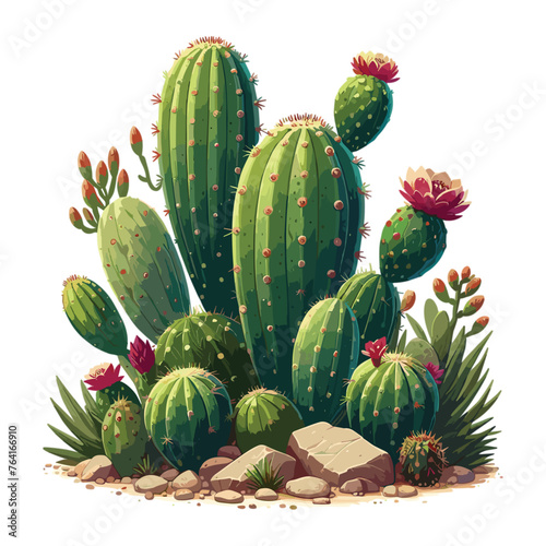 Opuntia cactus plant vector