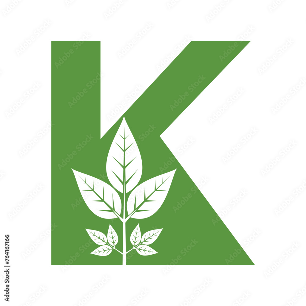 Leaf Logo combine with letter K vector template Leaf Logo combine with letter K vector template