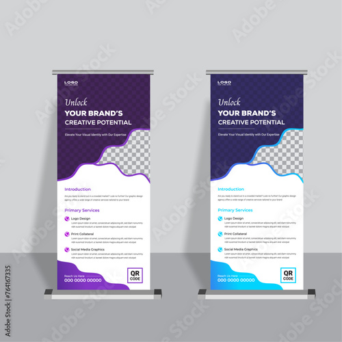 Professional vertical roll up stand banner template design , Creative set of advertising Vector roll up banner template, banner for advertising of products and events, presentations , advertising back