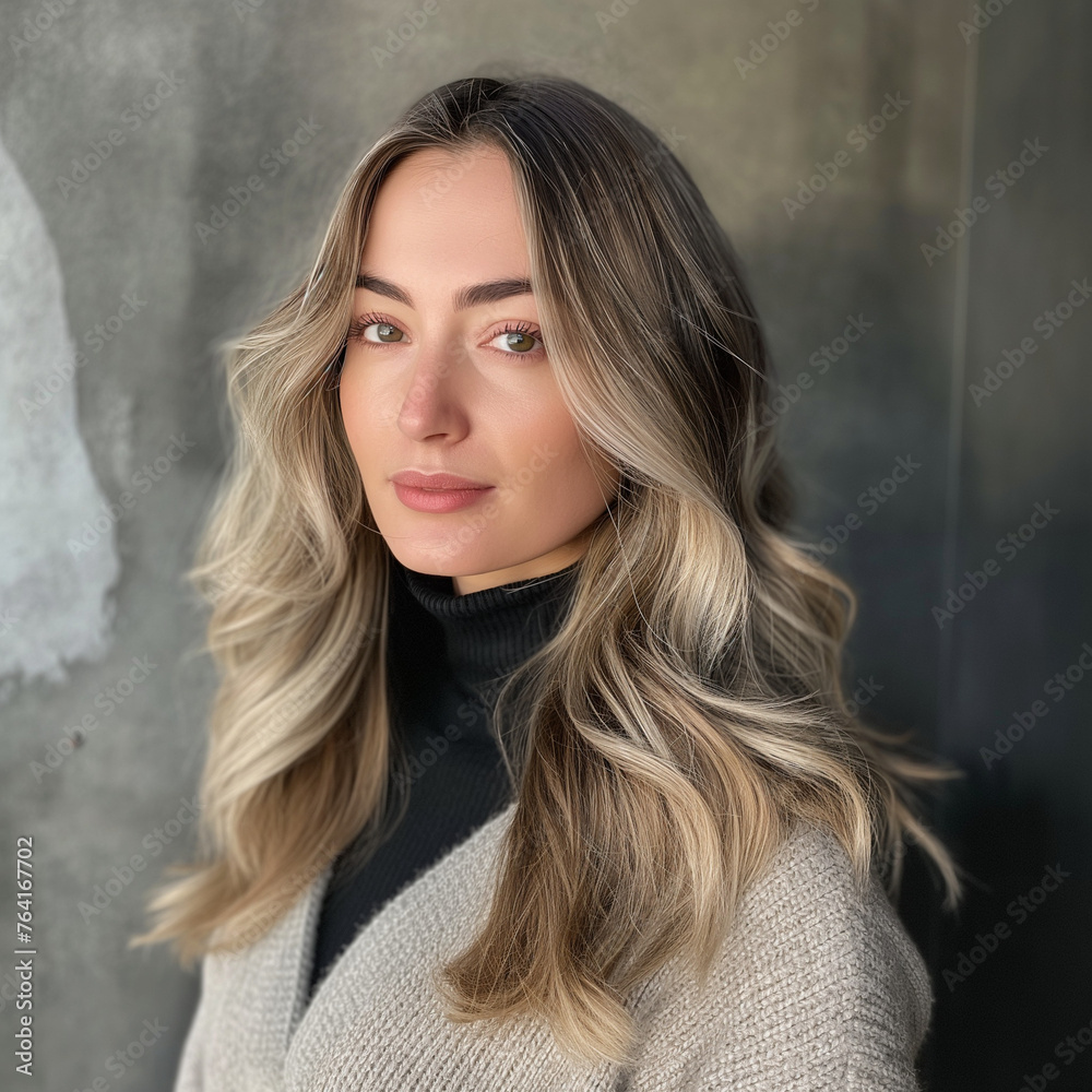 lady with balayage hair, long hair, smoky eyes
lady with balayage hair, long hair, smoky eyes