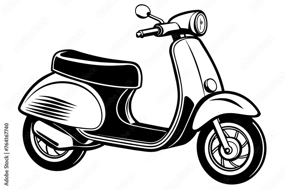 scooter illustration icon silhouette vector art