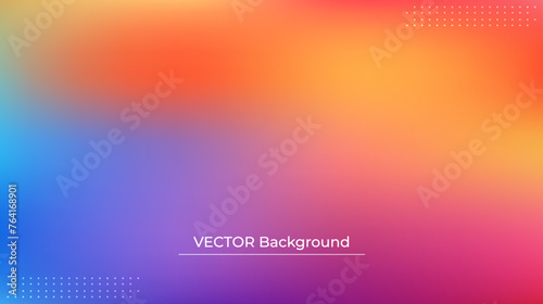 Abstract blurred gradient mesh background in bright rainbow colors. Colorful smooth banner template. Easy editable soft colored vector illustration in EPS10 without transparency.
